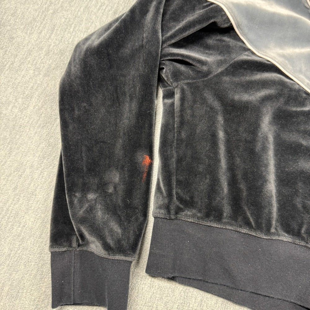 Nike‎ Hoodie Womens Large Black Velour Chevron Cropped Pullover Sweatshirt - Picture 3 of 8